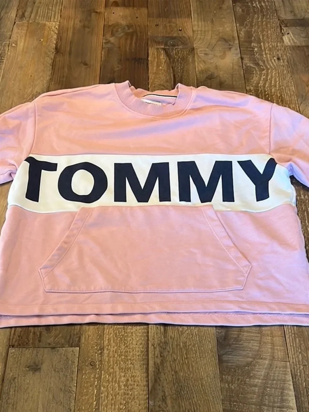 Tommy Hilfiger Pink Logo Pullover Sweatshirt